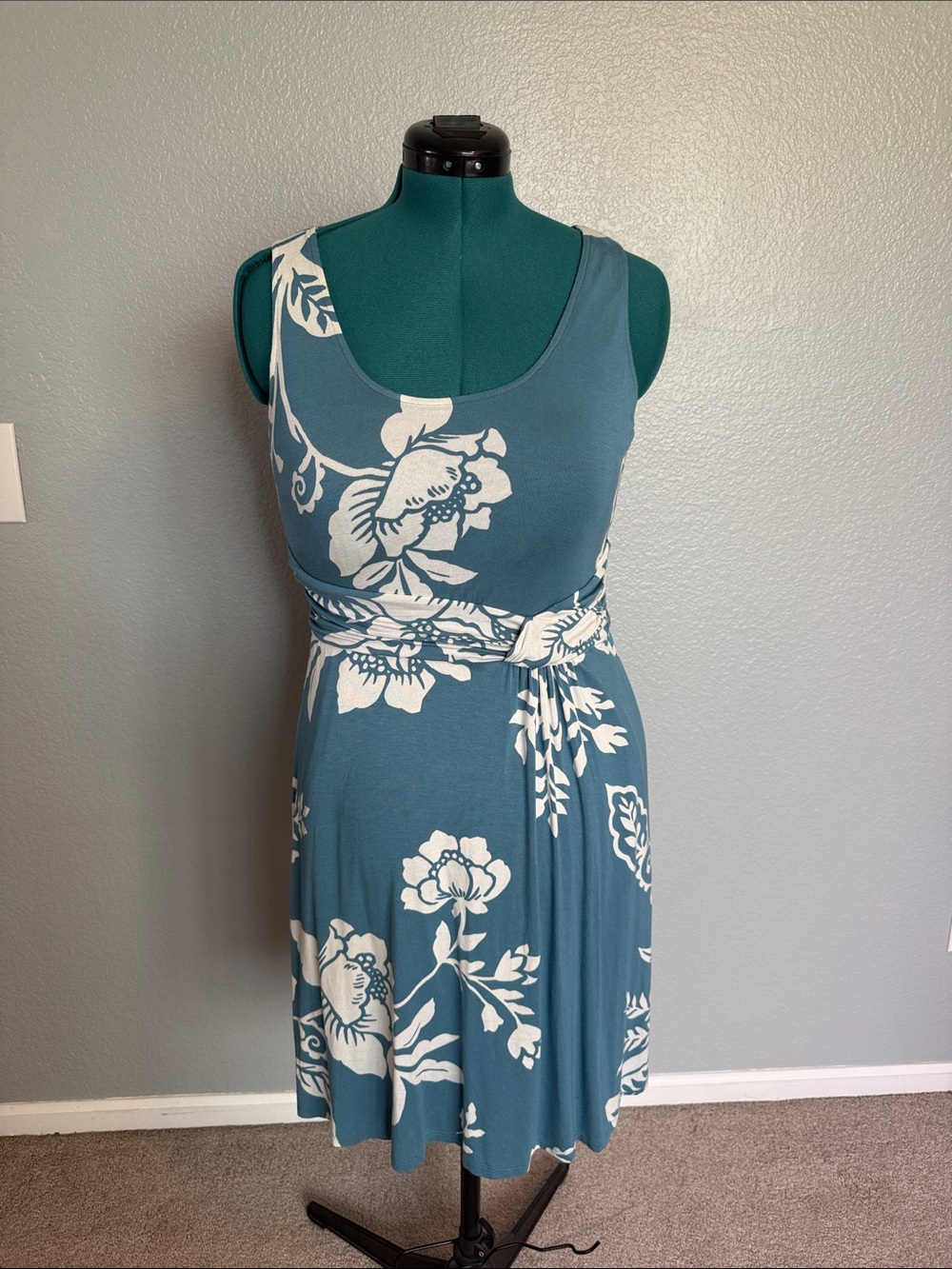 Soma Floral Tank Sleeveless Tie-Waist Short Bra Dress